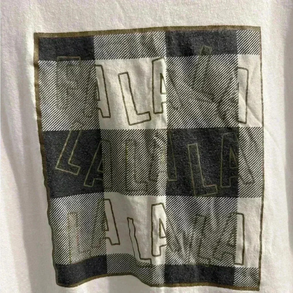 Women’s Old Navy T shirt “FA LA LA “ on front in black & gold size large - Picture 1 of 6